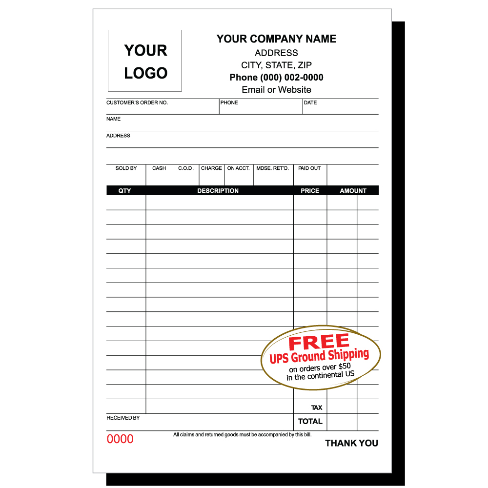 Receipt Template With Your Logo Imprinted Lighthouse Printing