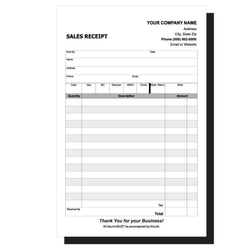 Small Receipt Template | Lighthouse Printing