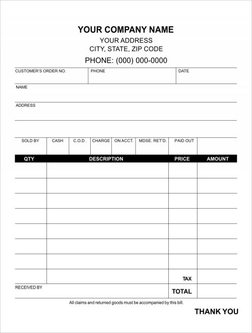 Receipt Template - Add Your Info Logo 