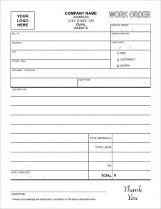 Work Order and Service Order Templates | Lighthouse Printing