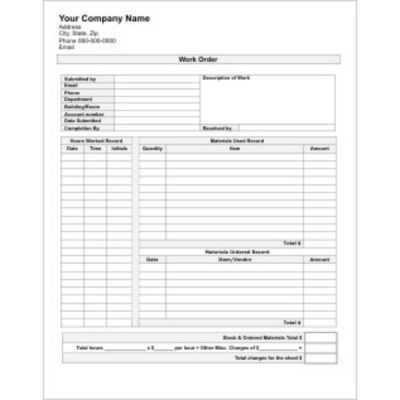Work Order Template To Personalize Lighthouse Printing