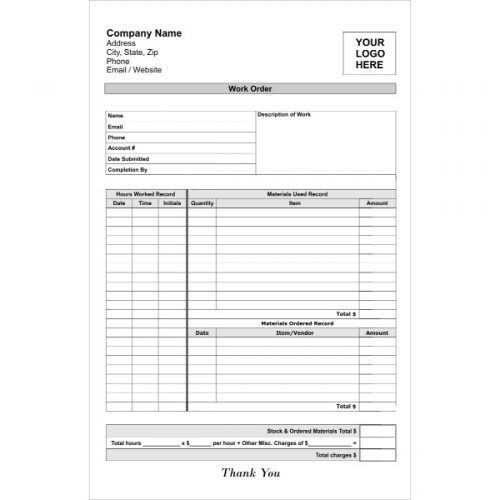 Work Order Template to Create Online | Lighthouse Printing