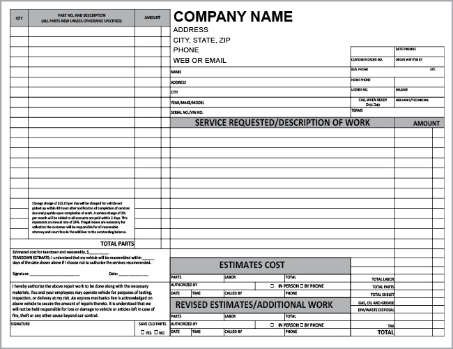 TR-2 Auto-service-form