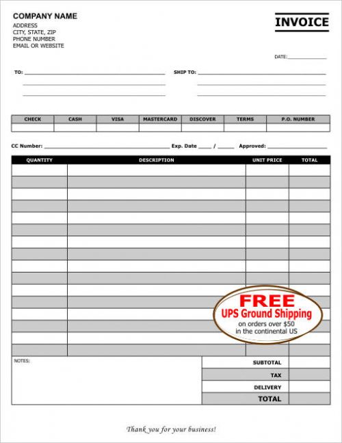 Invoice Template - add your info/logo | Lighthouse Printing