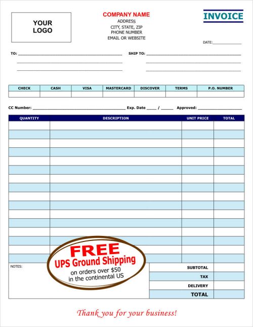 Invoice Template - add your info/logo | Lighthouse Printing