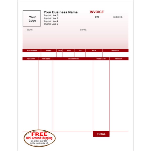 red invoice template